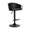 Armen Living Montego Adjustable Black Faux Leather Swivel Barstool in Black Powder Coated Finish LCMGBABLBL - alternate 1